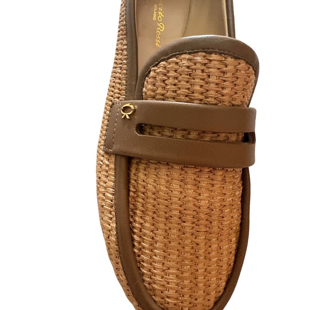 Giovanni Rossi Marbella raffia penny beige woven loafer size 8/38 - Picture 12 of 16